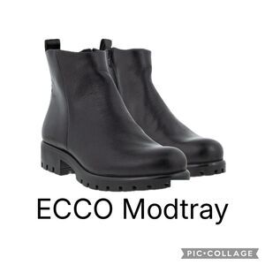 Ecco Modtray Black Leather Boots